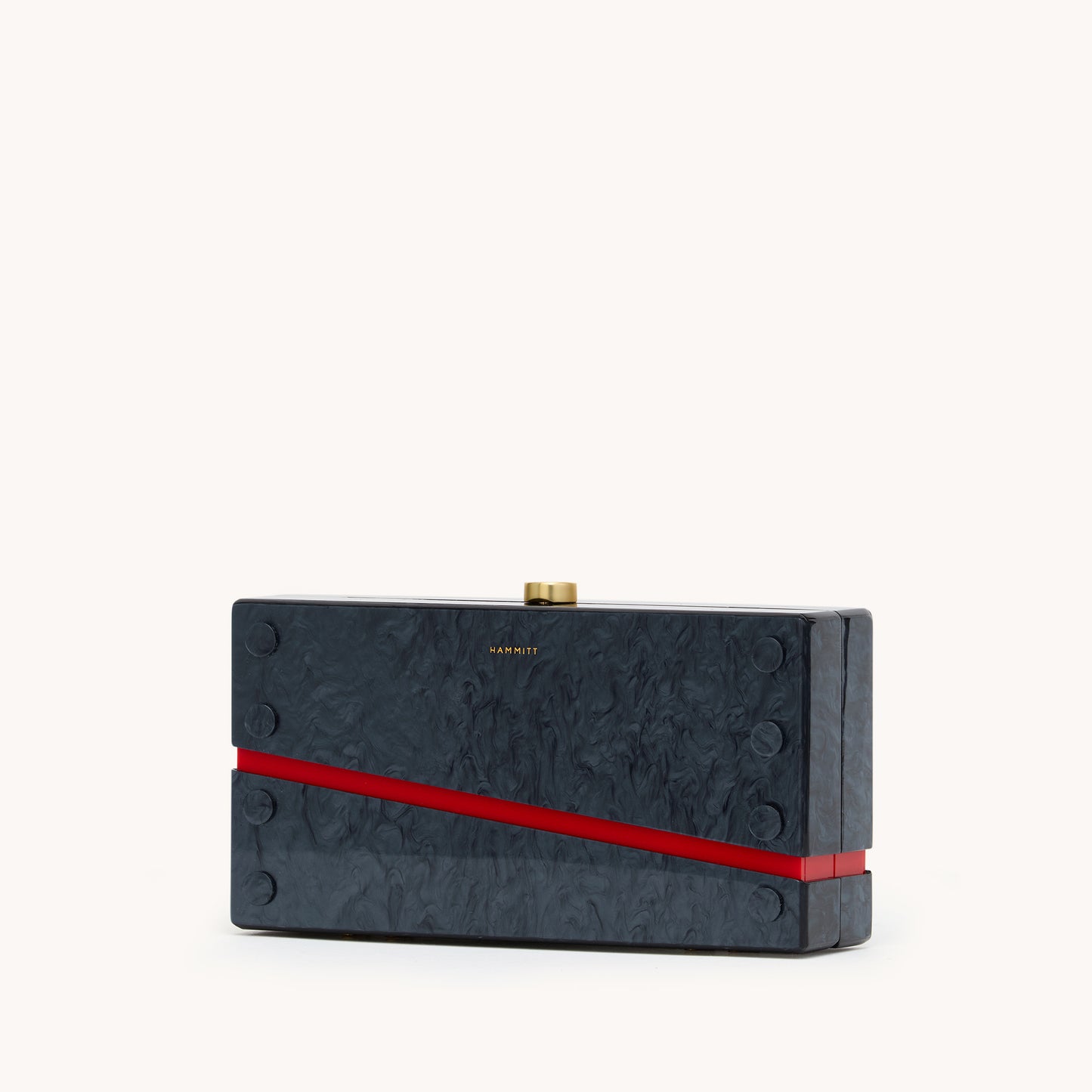 Soiree Clutch | Carrara Black/Brushed Gold | Med