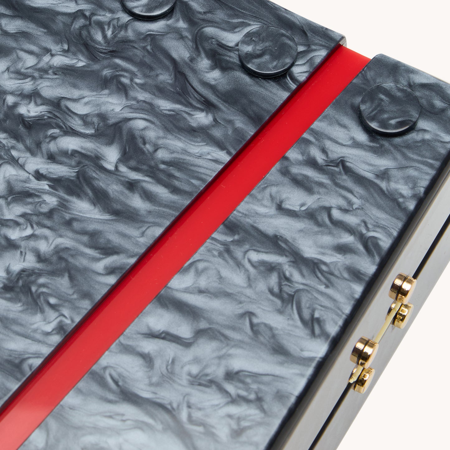 Soiree Clutch | Carrara Black/Brushed Gold | Med