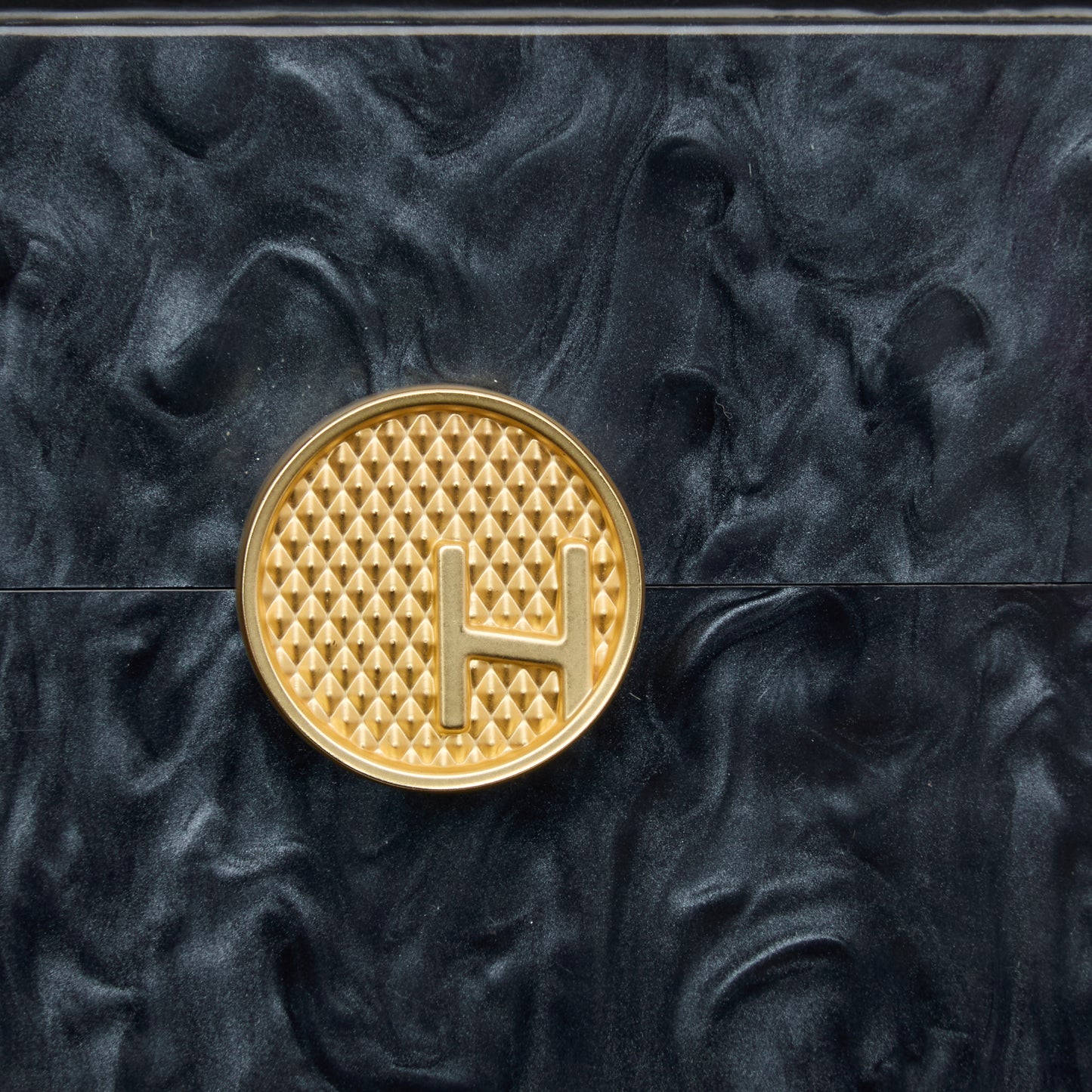 Soiree Clutch | Carrara Black/Brushed Gold | Med