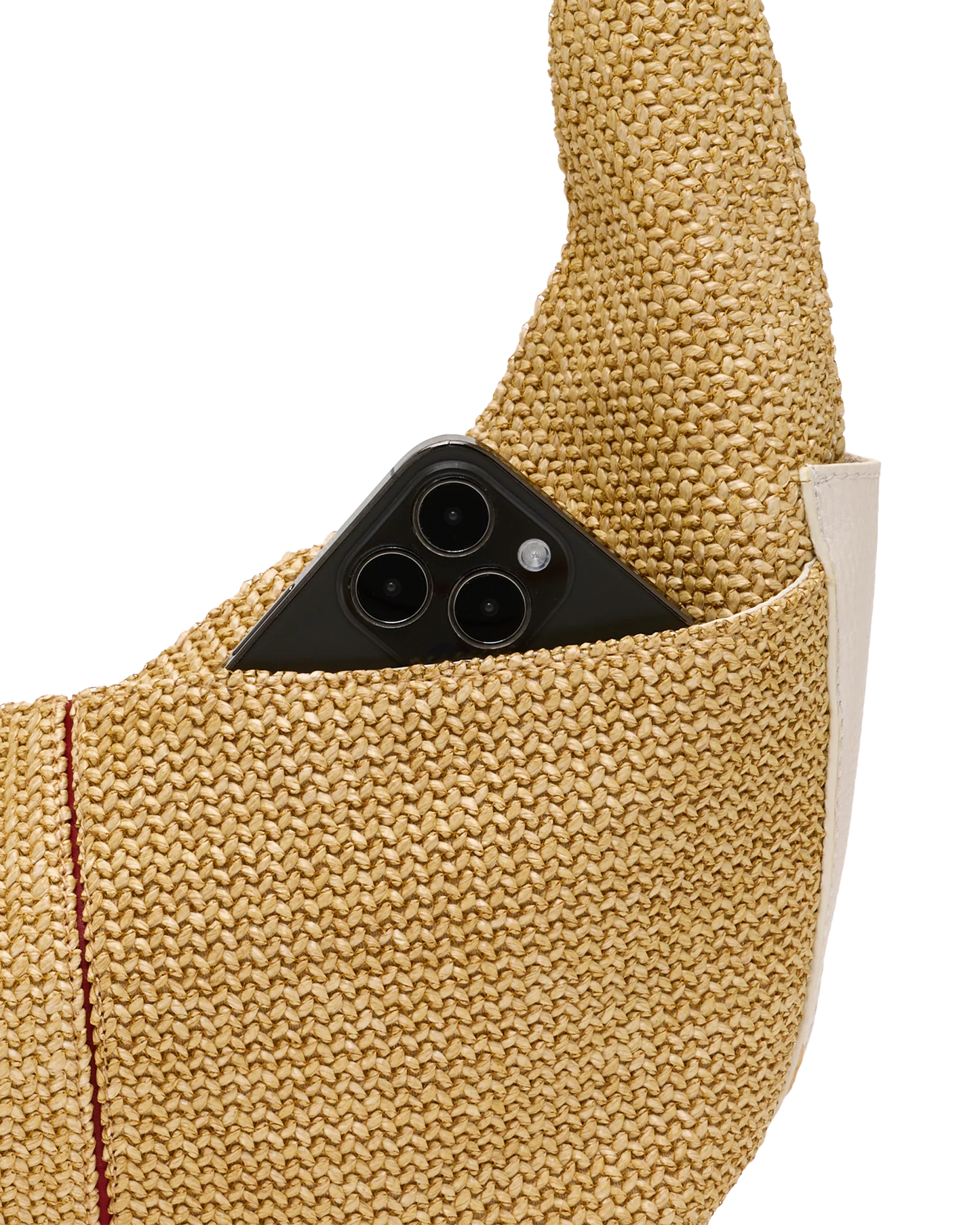 Tom Zip | Calla Lily White Raffia/Brushed Gold Hammered | Med