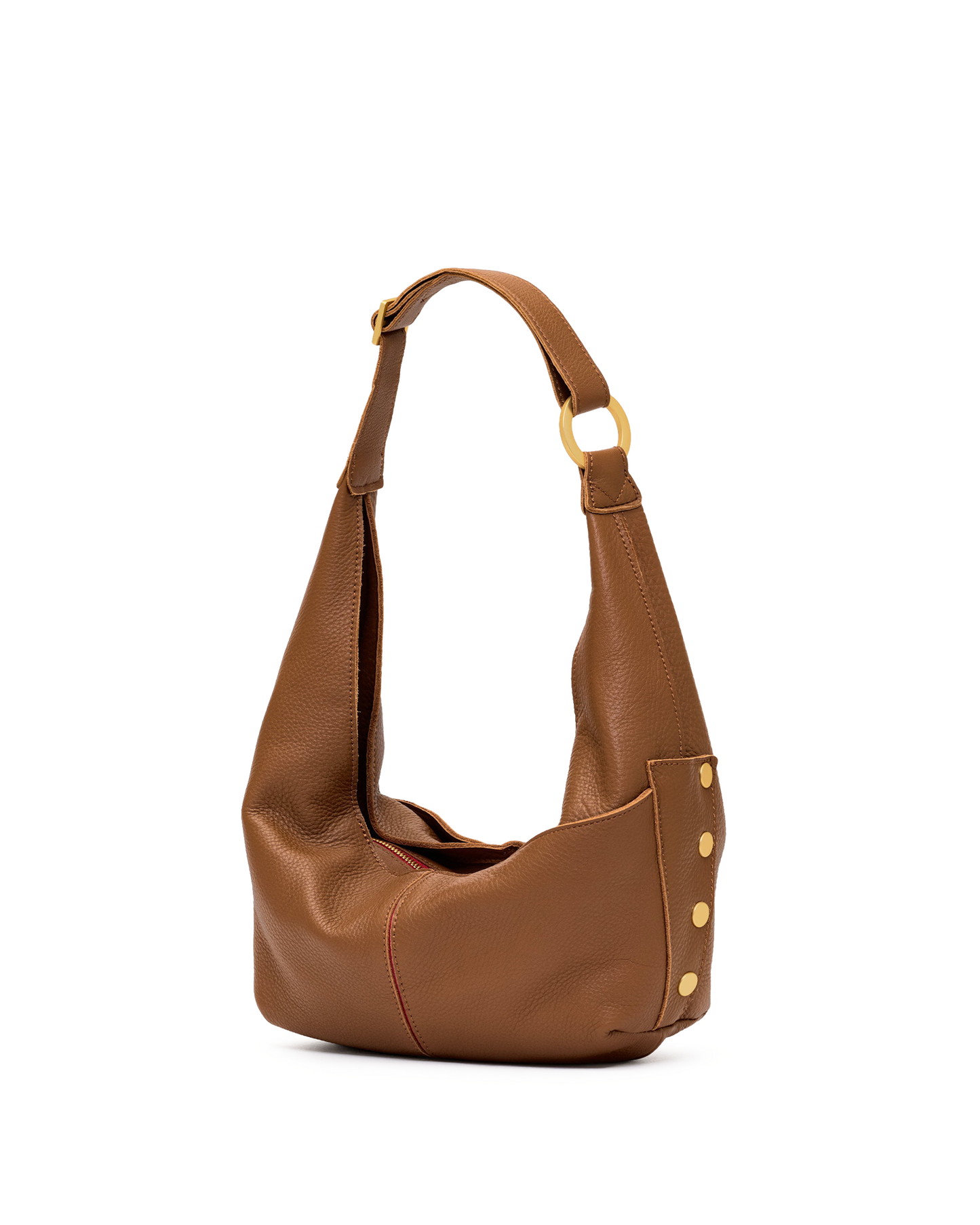 Tom Zip | Mahogany Pebble/Brushed Gold Red Zip | Med