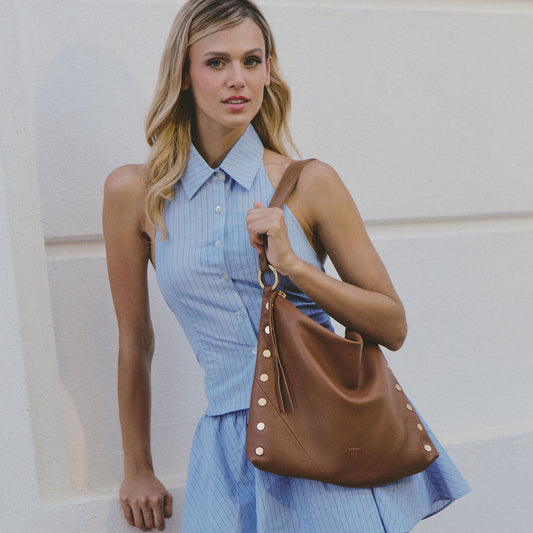 Kyle | Mahogany Pebble/Brushed Gold Red Zip | Lrg