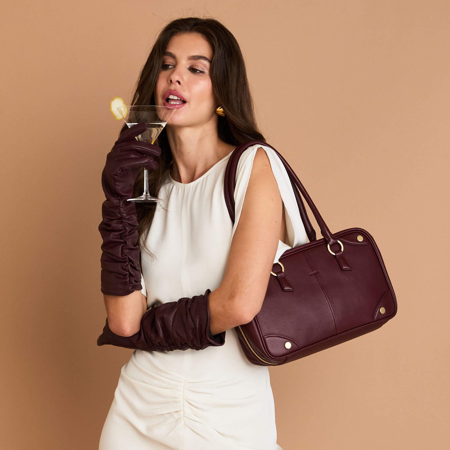 Meredith | Cherrywood Pebble/Brushed Gold | Med