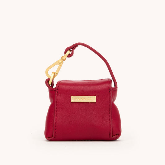Mini B Charm | Red Flare/Brushed Gold