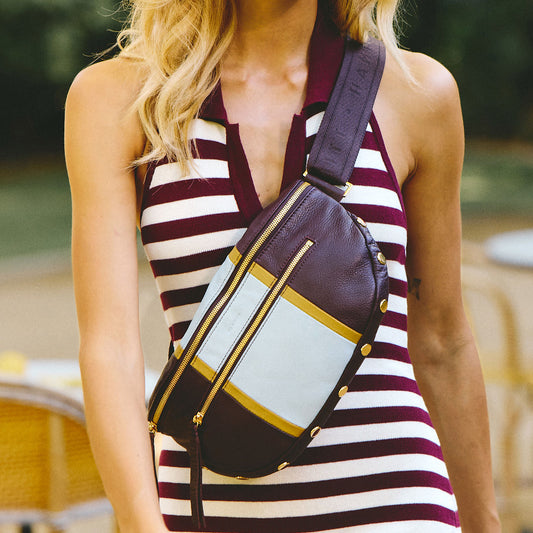 Charles Crossbody | Regatta Stripe/Gold | Lrg