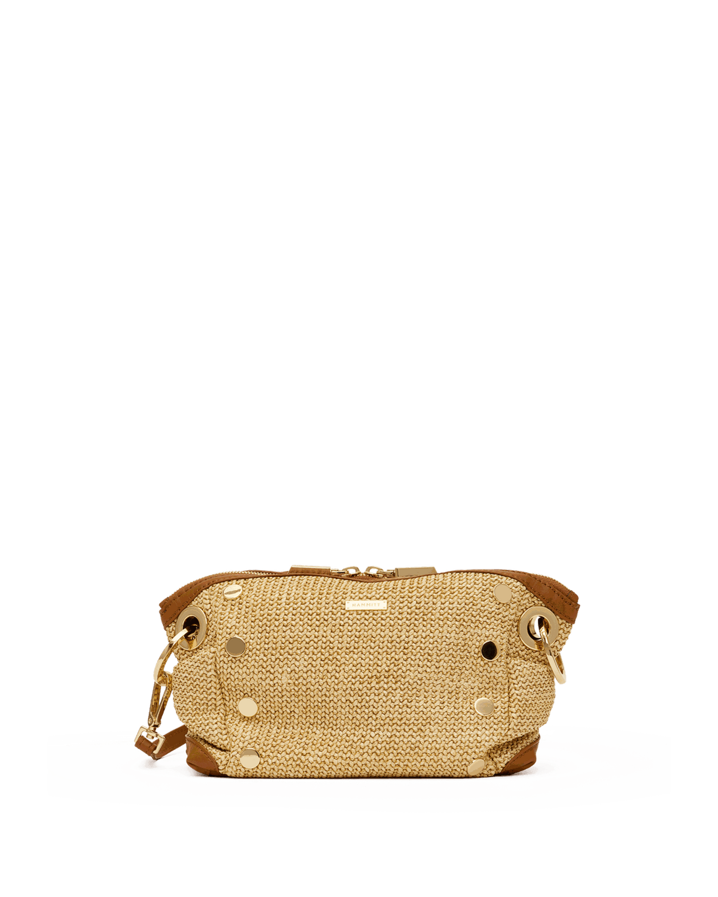 Daniel Crossbody Clutch | Cocoa Raffia/Gold | Sml
