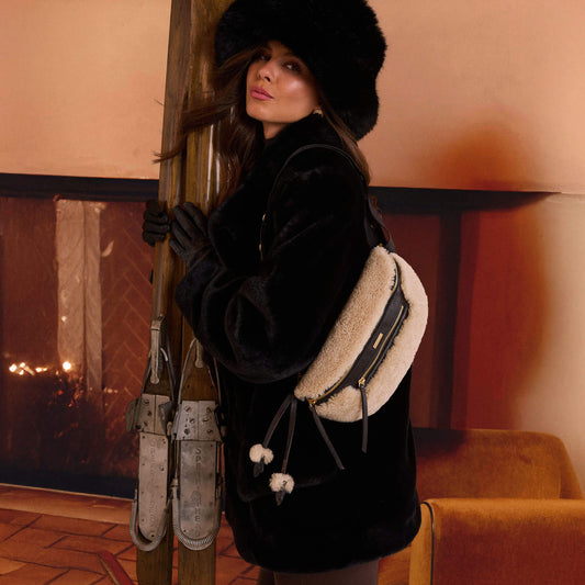 Charles Crossbody | Sundance Shearling/Brushed Gold | Med
