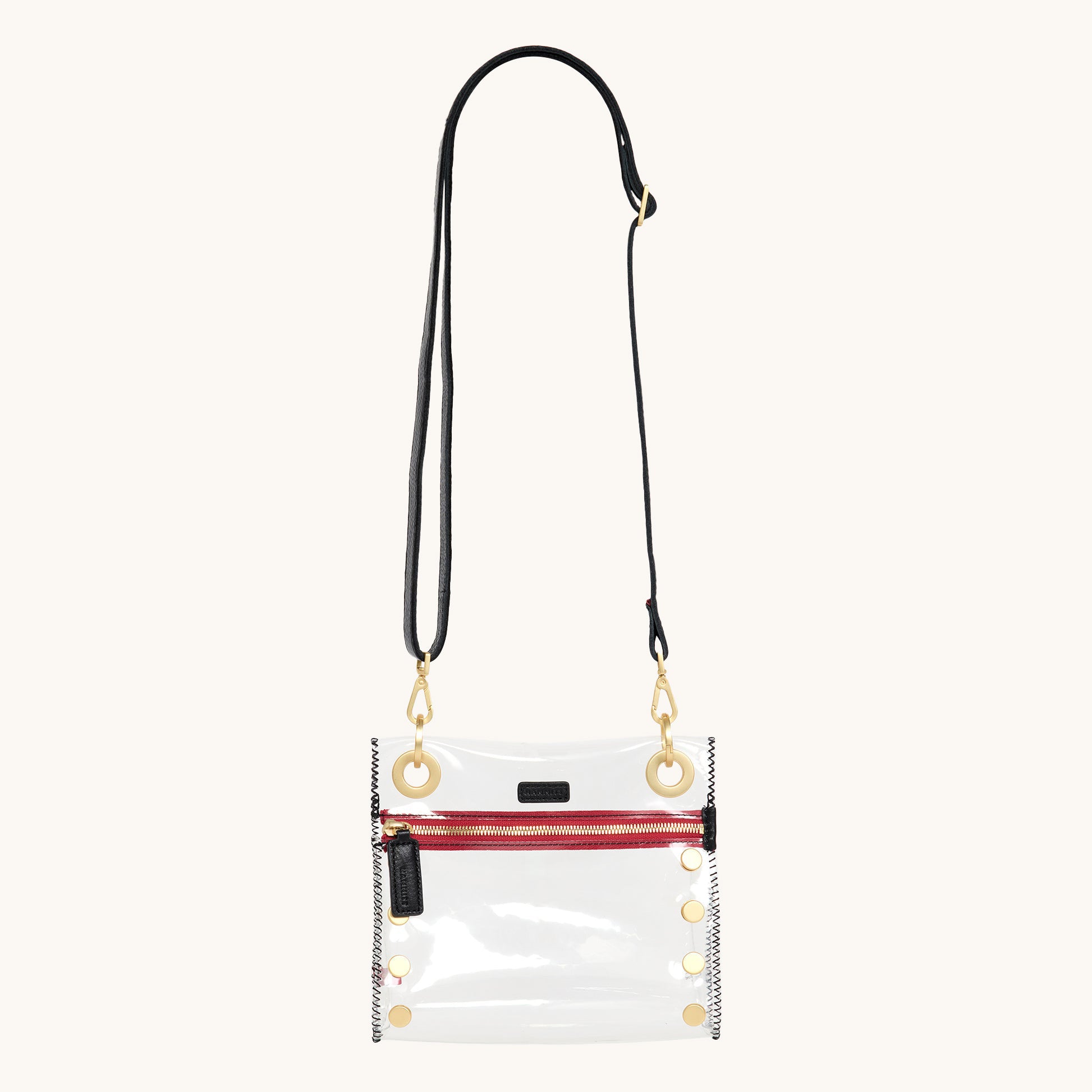 Tony-Sml-Clear-Black-BG-Red-Zip-Crossbody-View