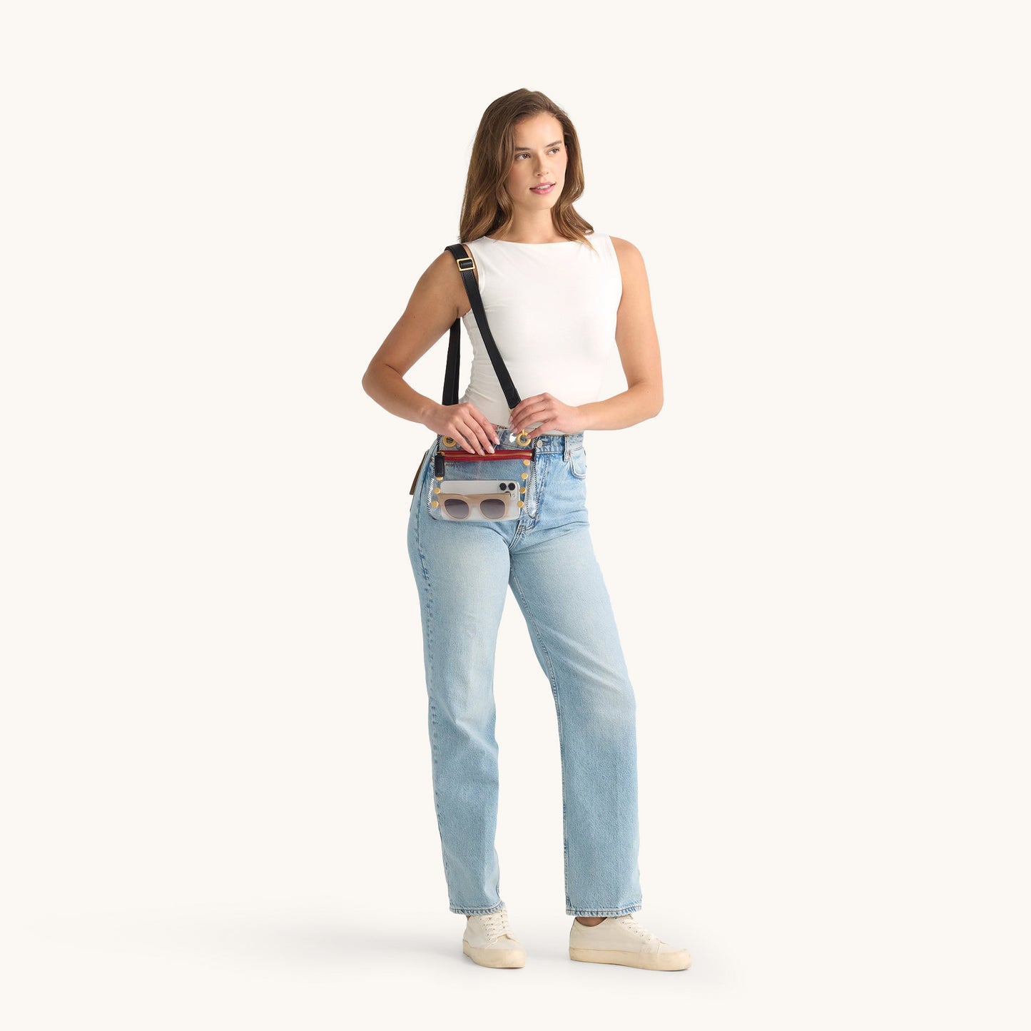 Tony-Sml-Clear-Black-BG-Red-Zip-model-View-2