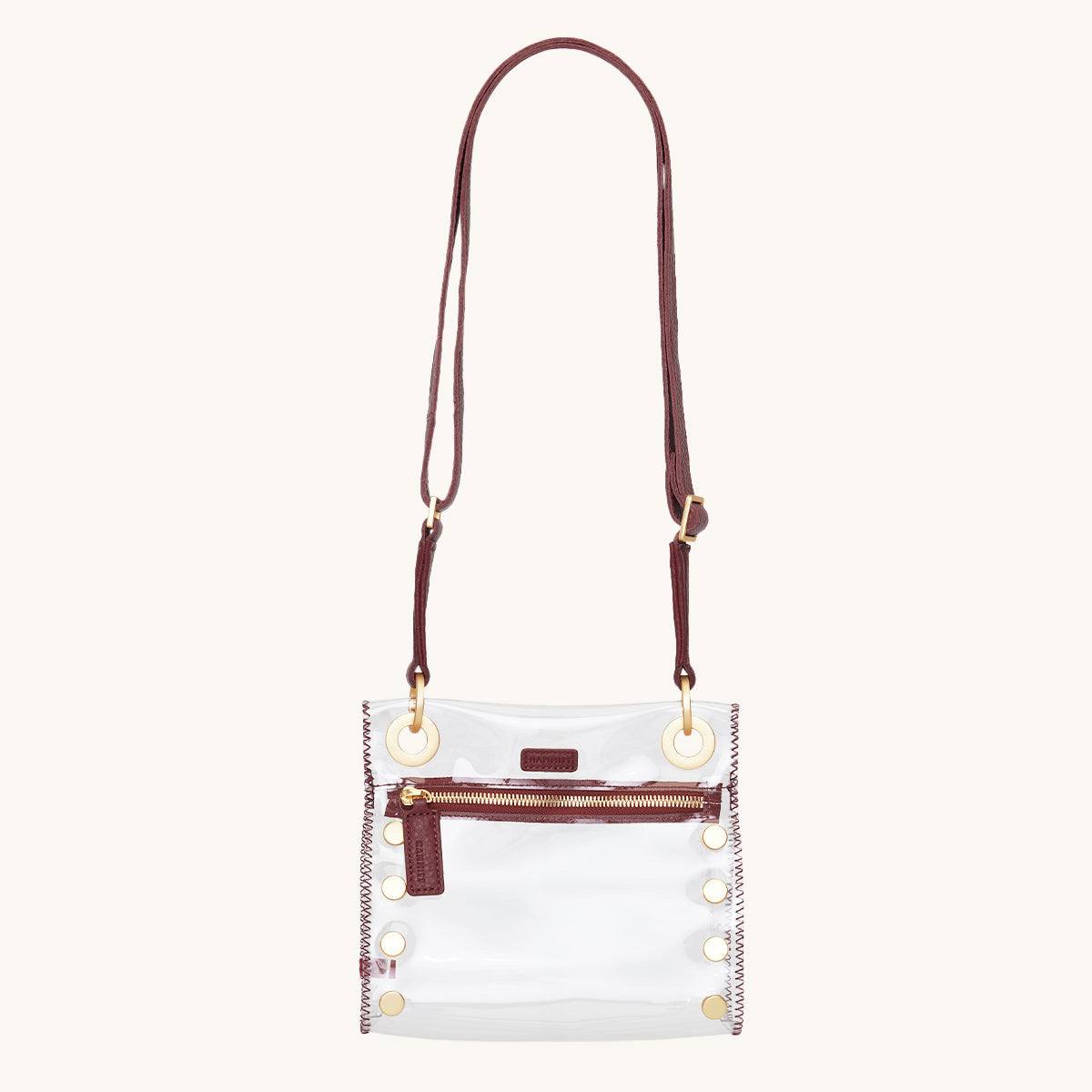 Tony-Sml-Clear-Crimson-crossbody-view