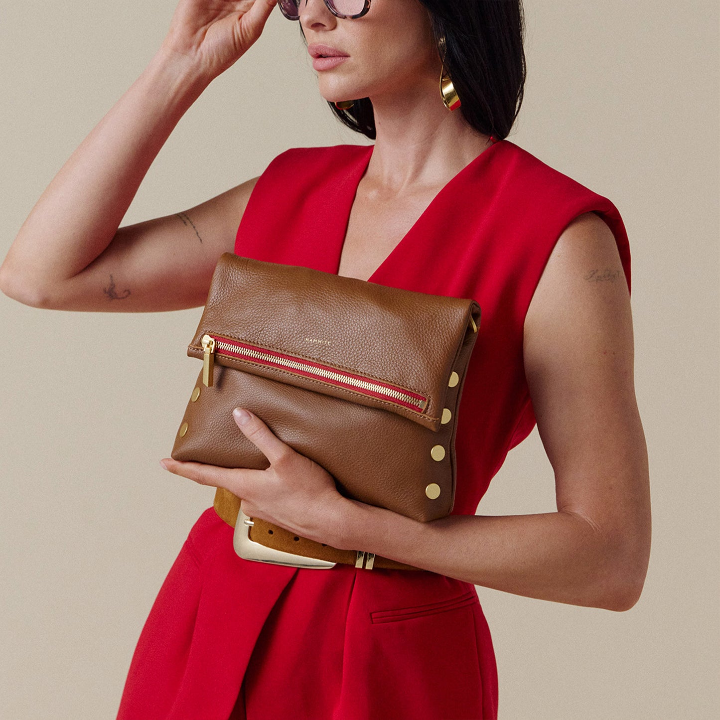 VIP | Mahogany Pebble/Brushed Gold Red Zip | Med