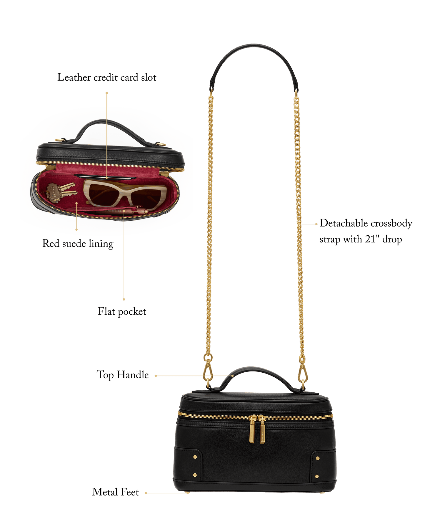 Vanna Case | Black/Brushed Gold