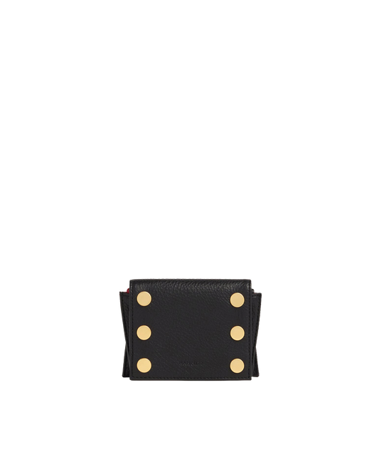 Allen Wallet | Black/Brushed Gold Red Zip