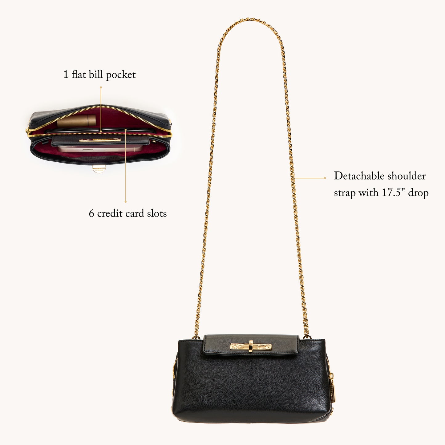 Charlotte | Black/Gold | Sml