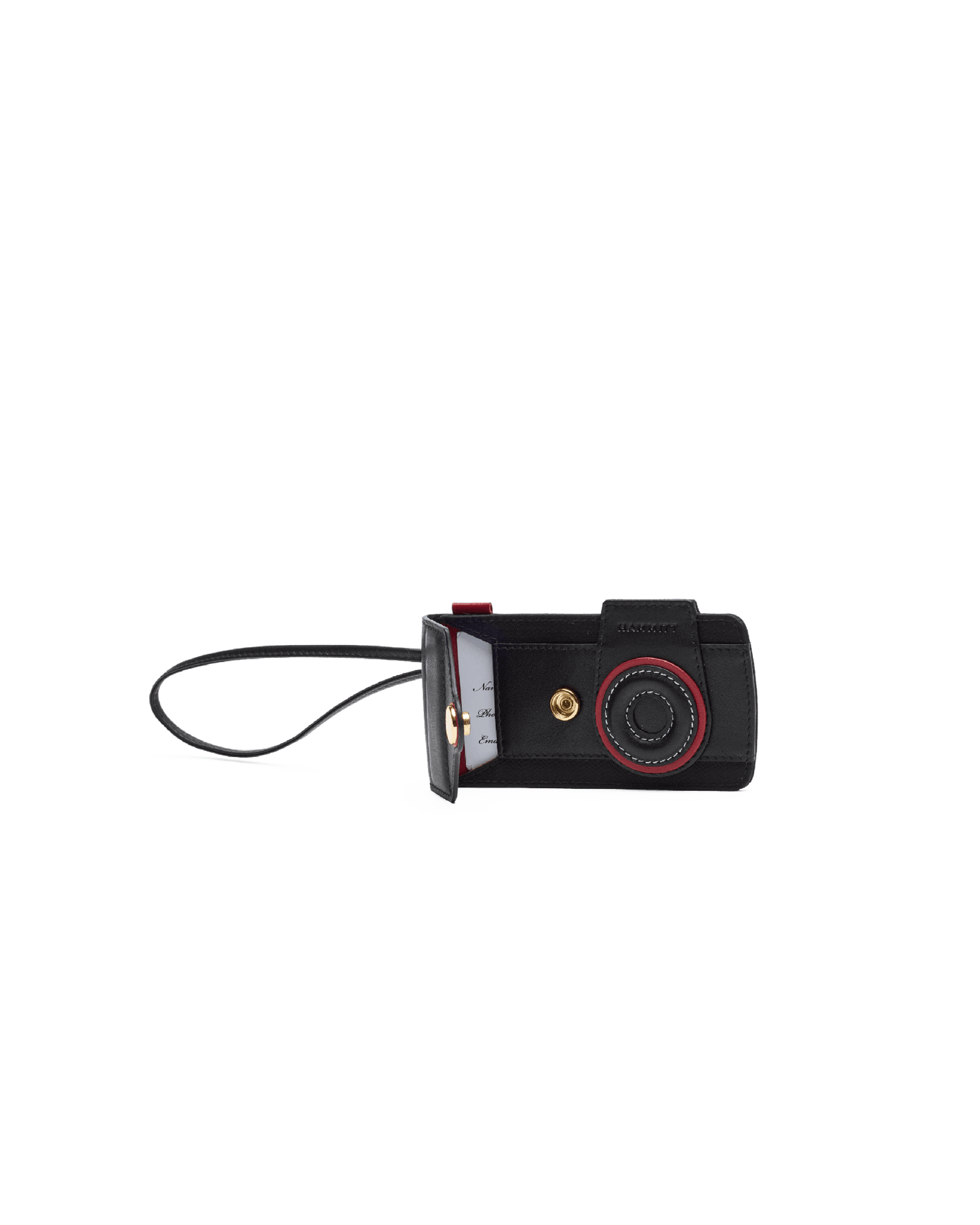 Camera-Luggage-Tag-Black-Nylon-G-Front-View-Detail