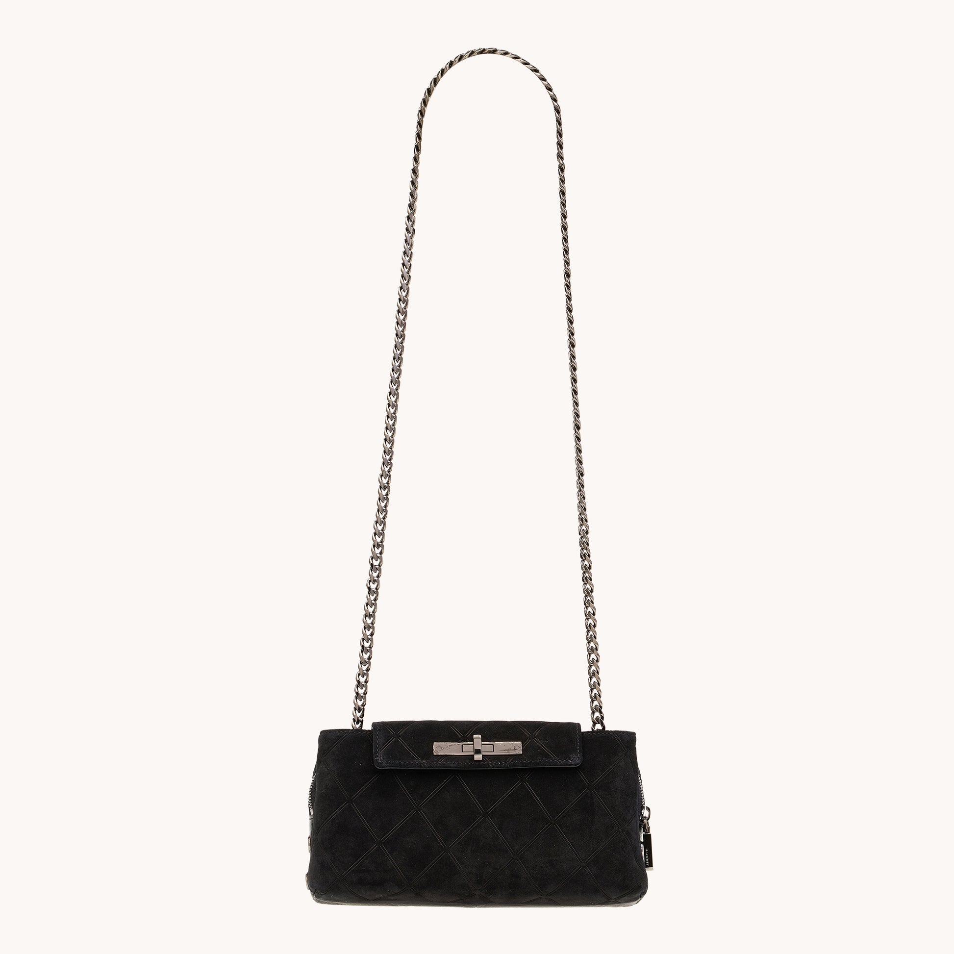 Charlotte-Sml-Noir-Diamond-Suede-GM-Crossbody-View
