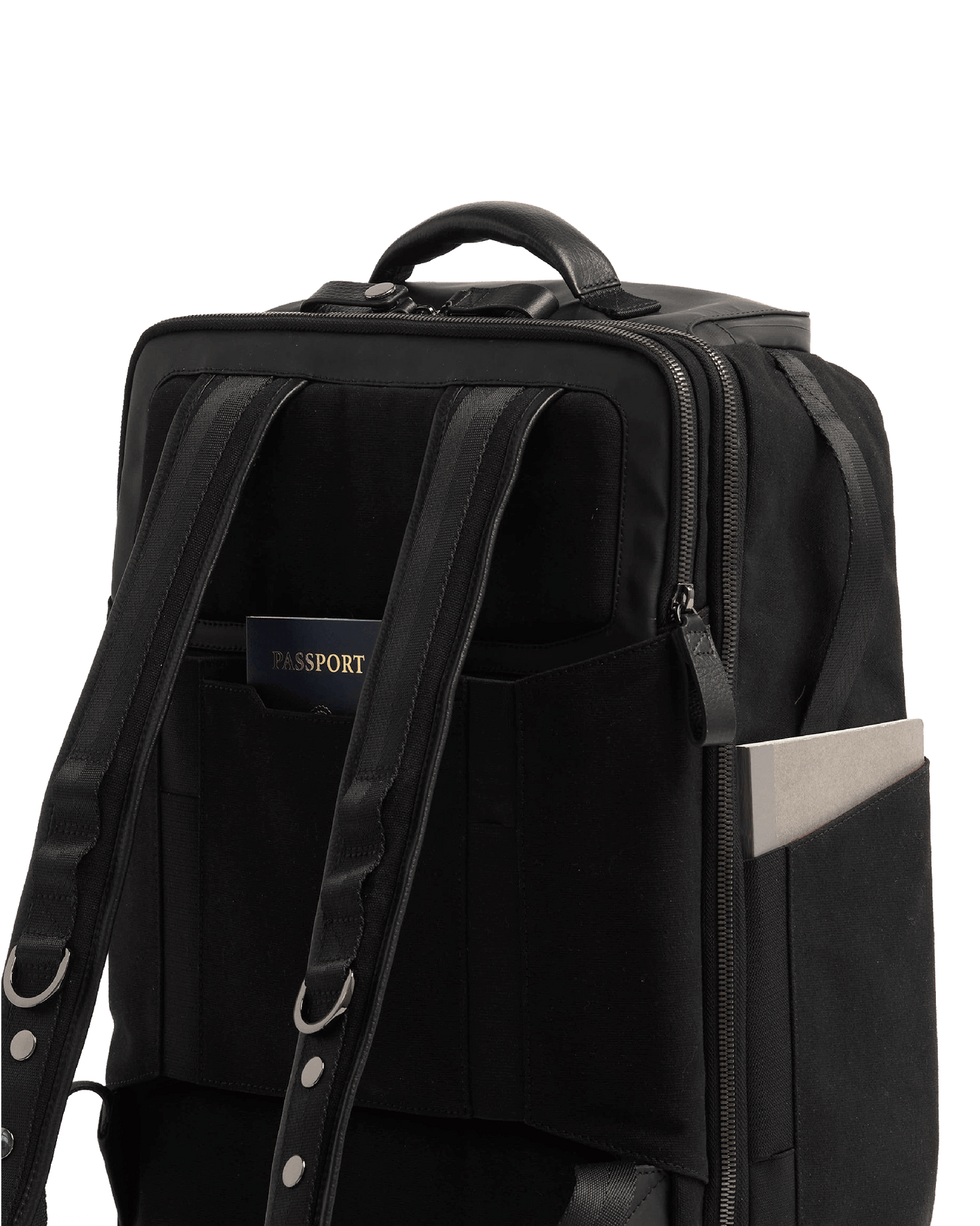 Burbank-Backpack-Black-Nylon-Back-View-Detail