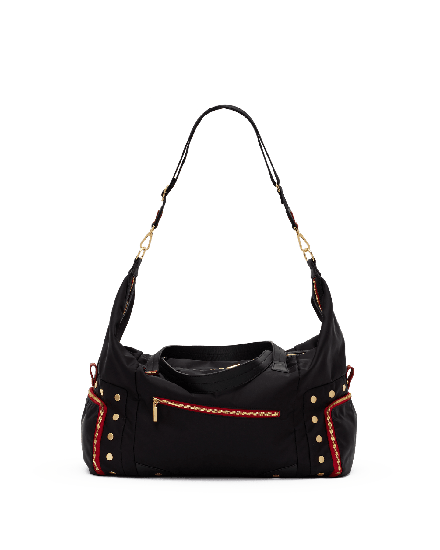 Ivy-Weekender-Black-Nylon-G-Red-Zip-Crossbody-View-2