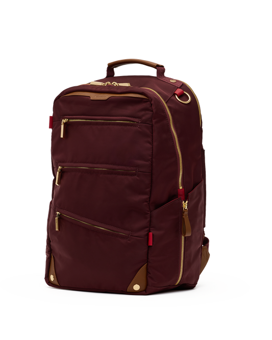 Eden-Backpack-Wine-Nylon-G-Front-View