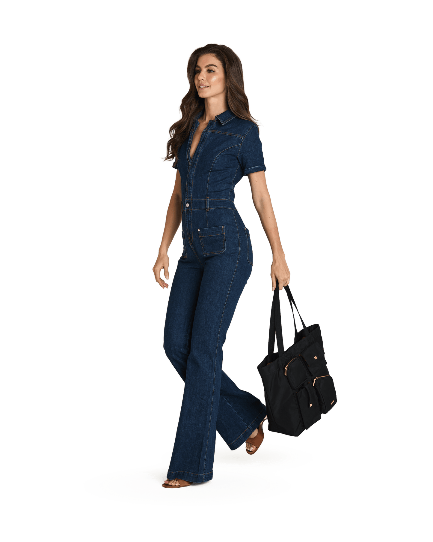Model height is 5'9.5''
