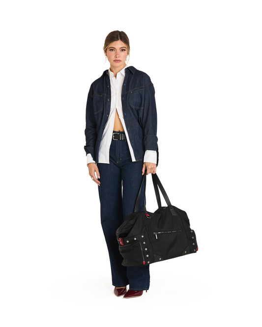 Ivy-Weekender-Black-Nylon-GM-Model-View-3