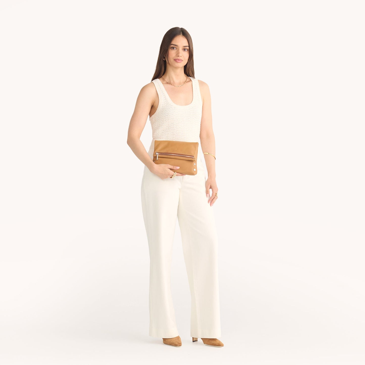 Model height is 5'8.5''