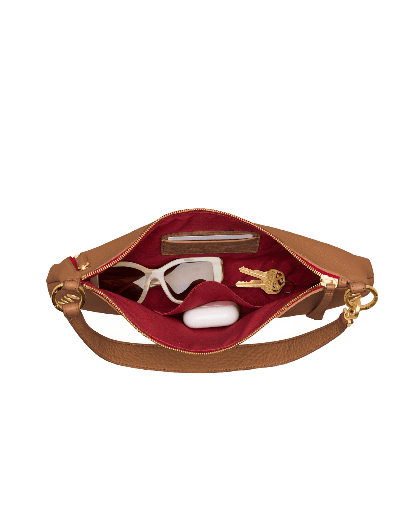 Kyle-Med-Mahogany-Pebble-BG-Red-Zip-Inside-View