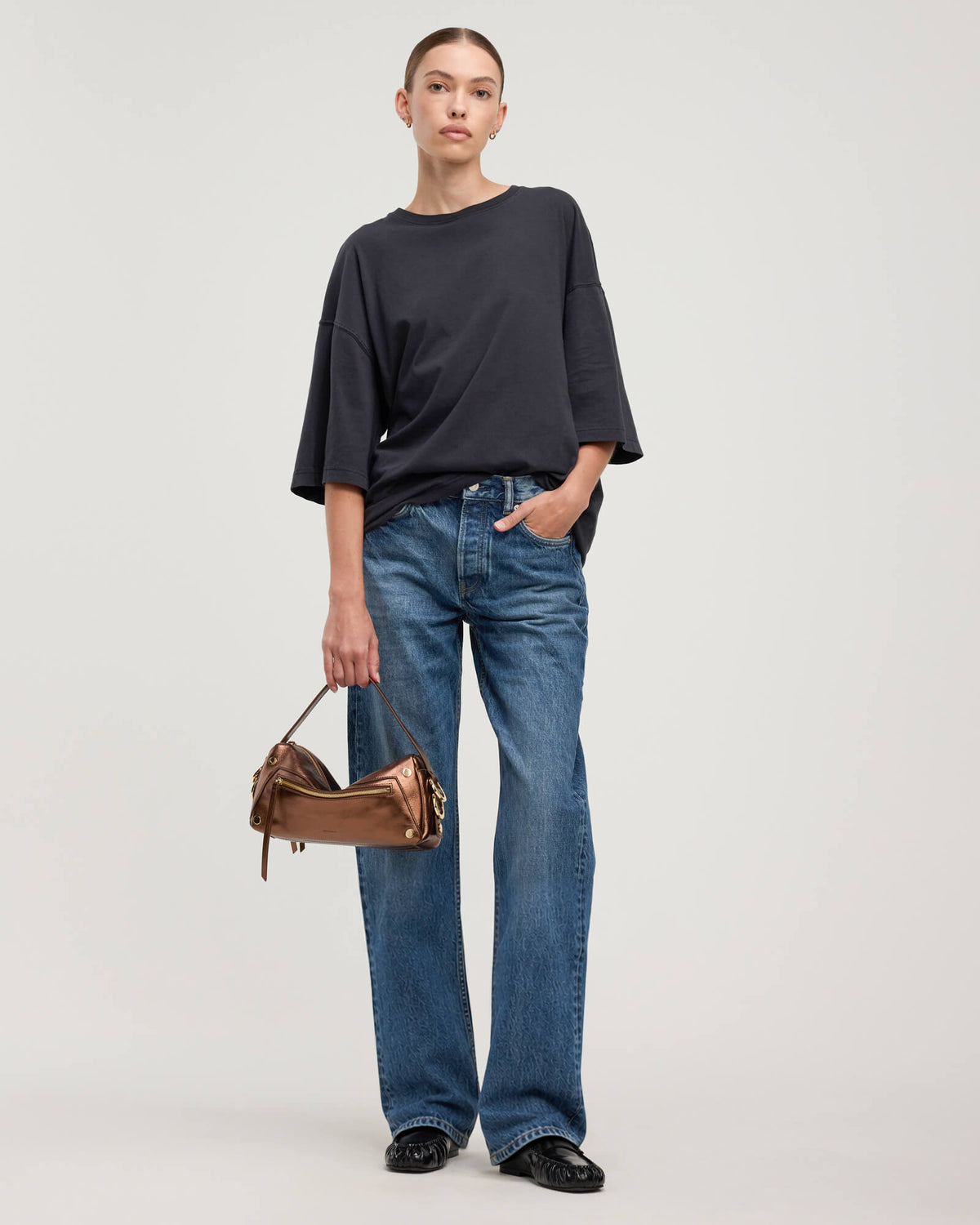 Model height is 5'10''