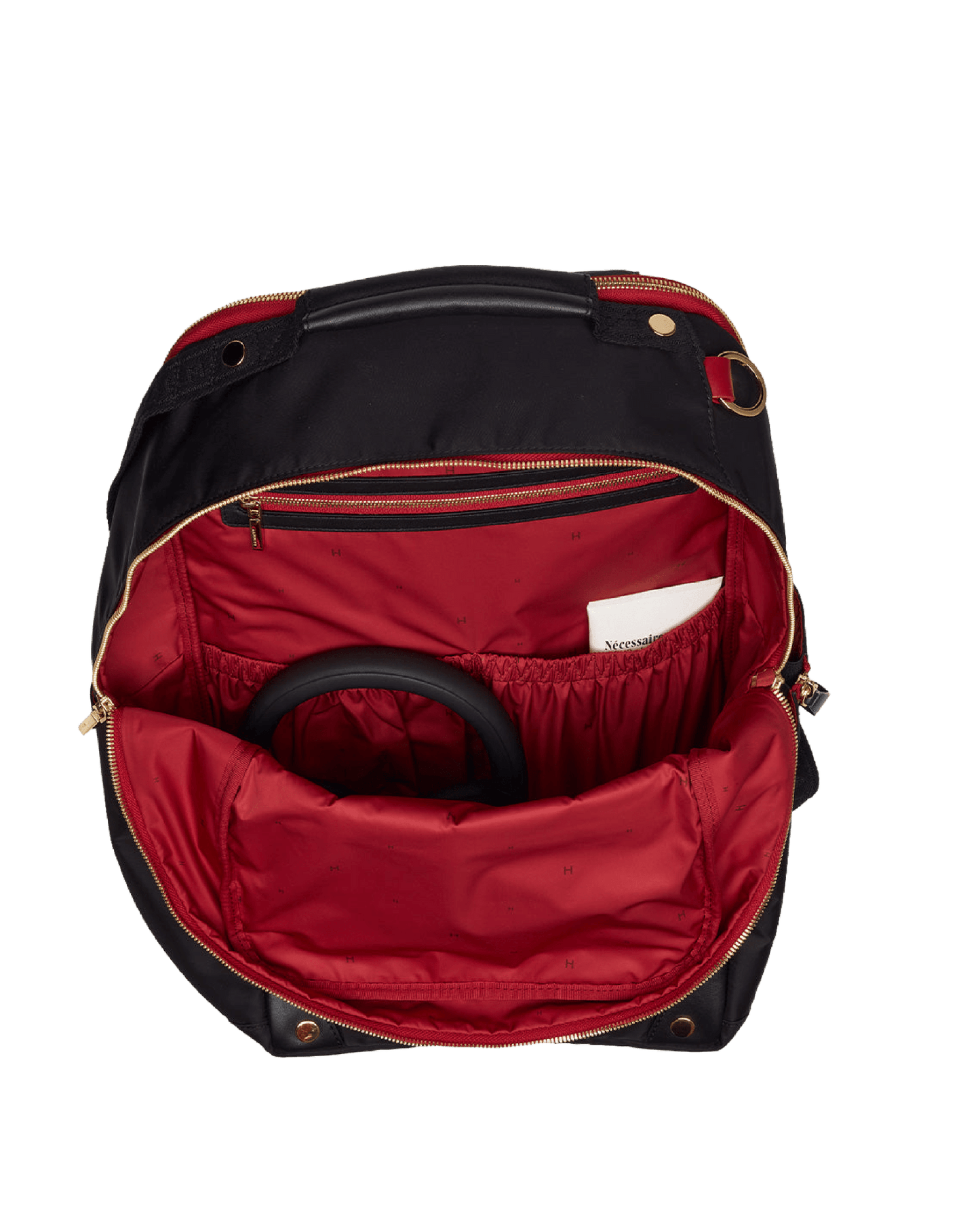 Eden-Backpack-Black-Nylon-G-Red-Zip-Inside-View