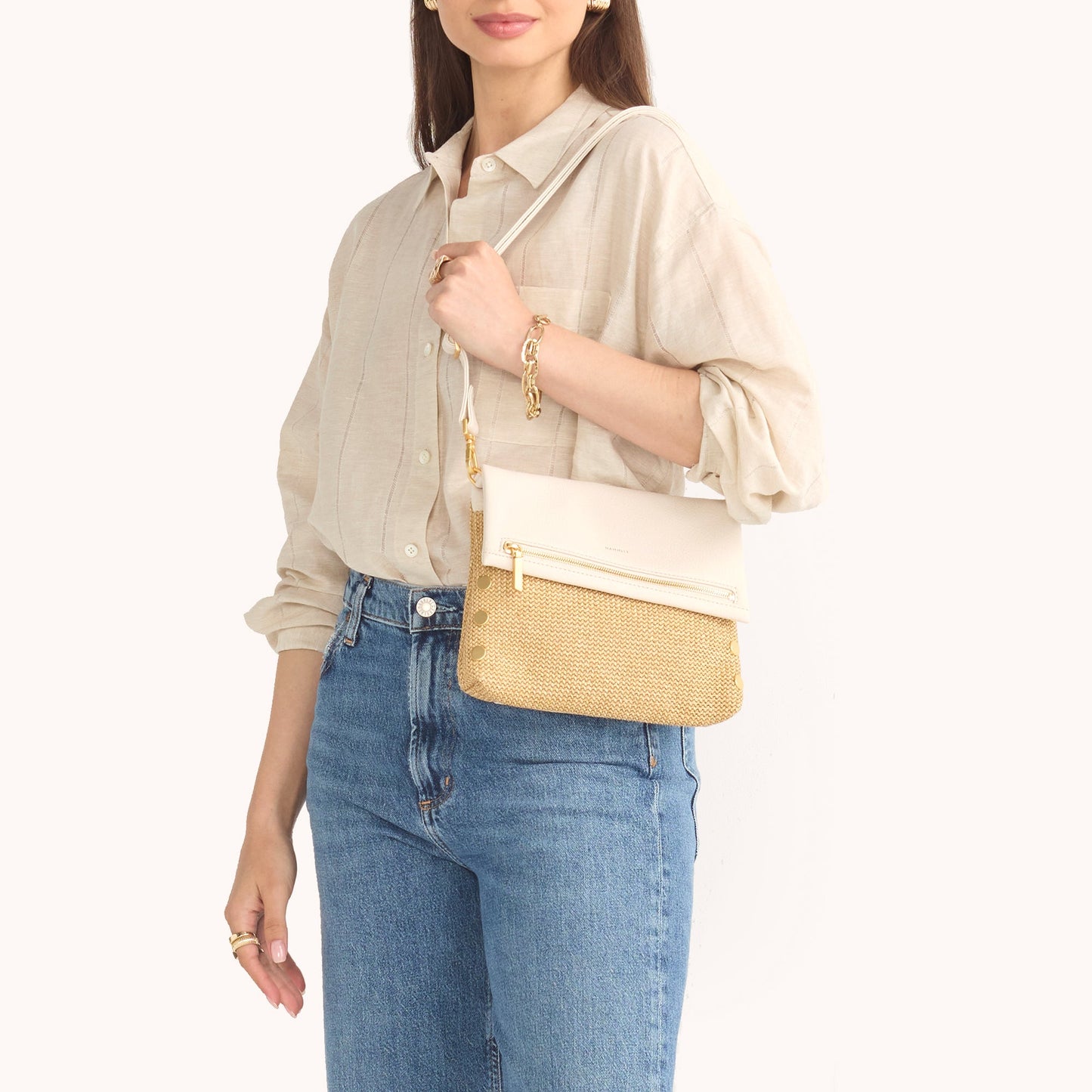 Model height is 5'8.5''