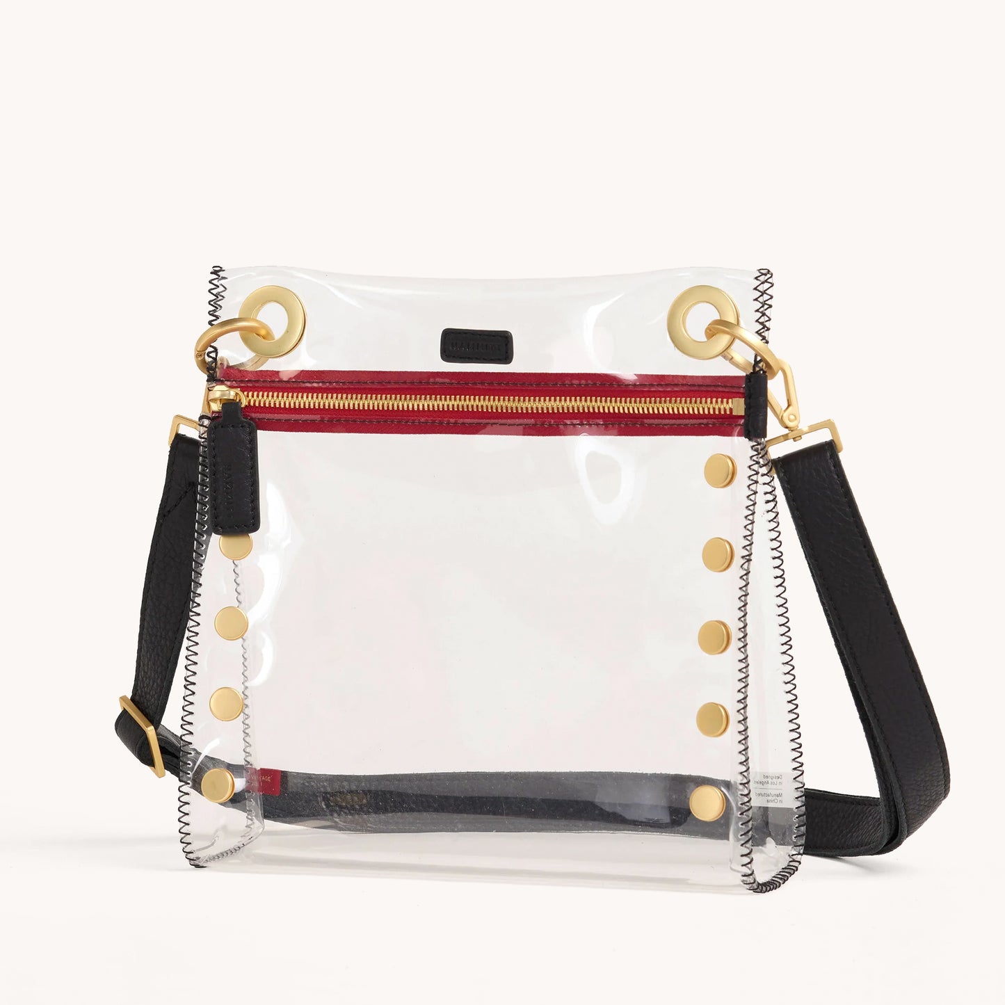 Tony Clear | Black/Brushed Gold Red Zip | Med