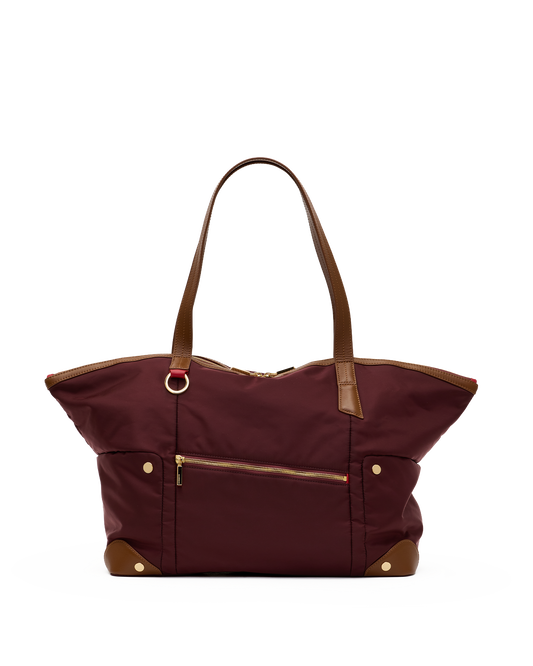 Zoe-Tote-Wine-Nylon-G-Front-View