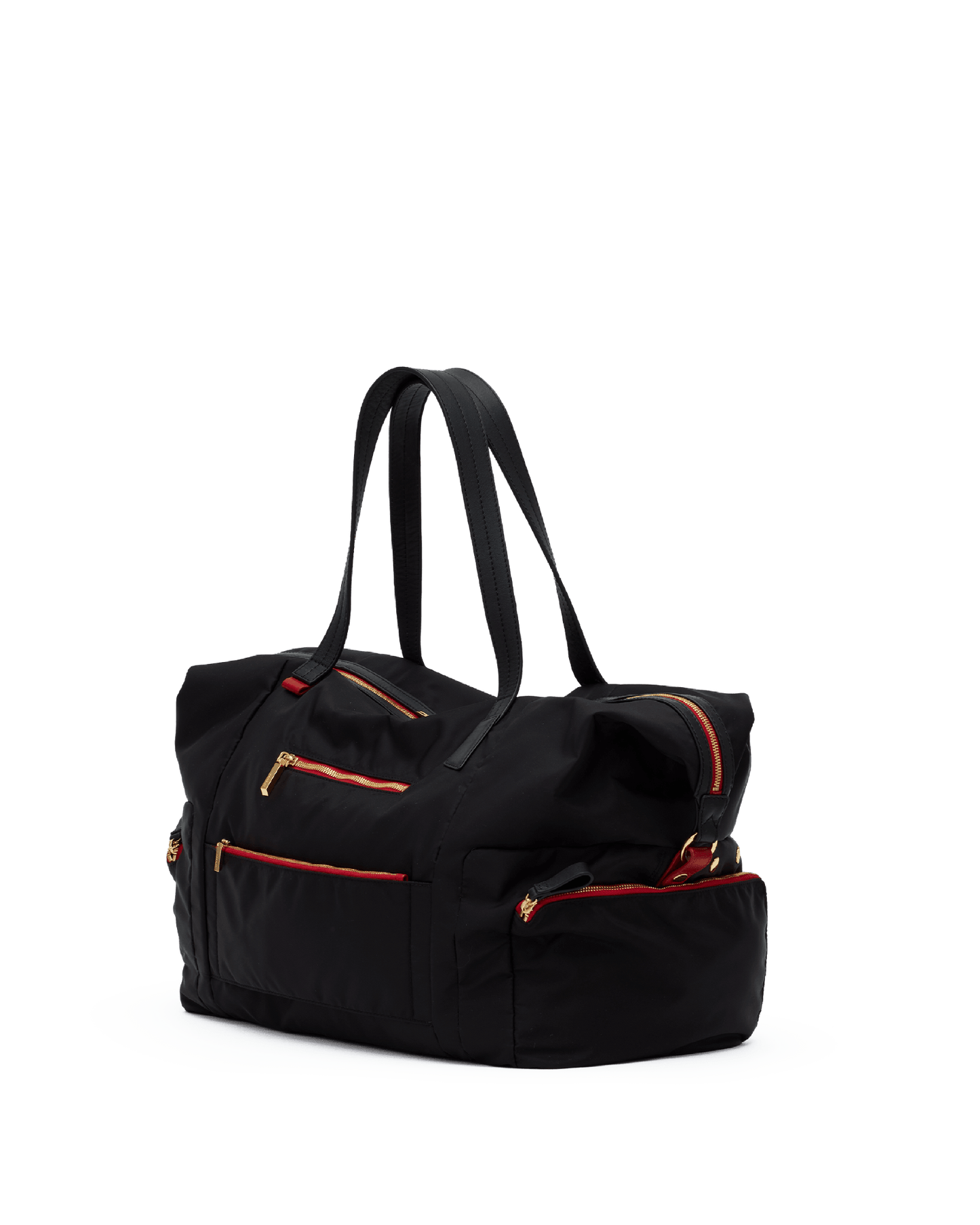 Ivy-Weekender-Black-Nylon-G-Red-Zip-Back-View