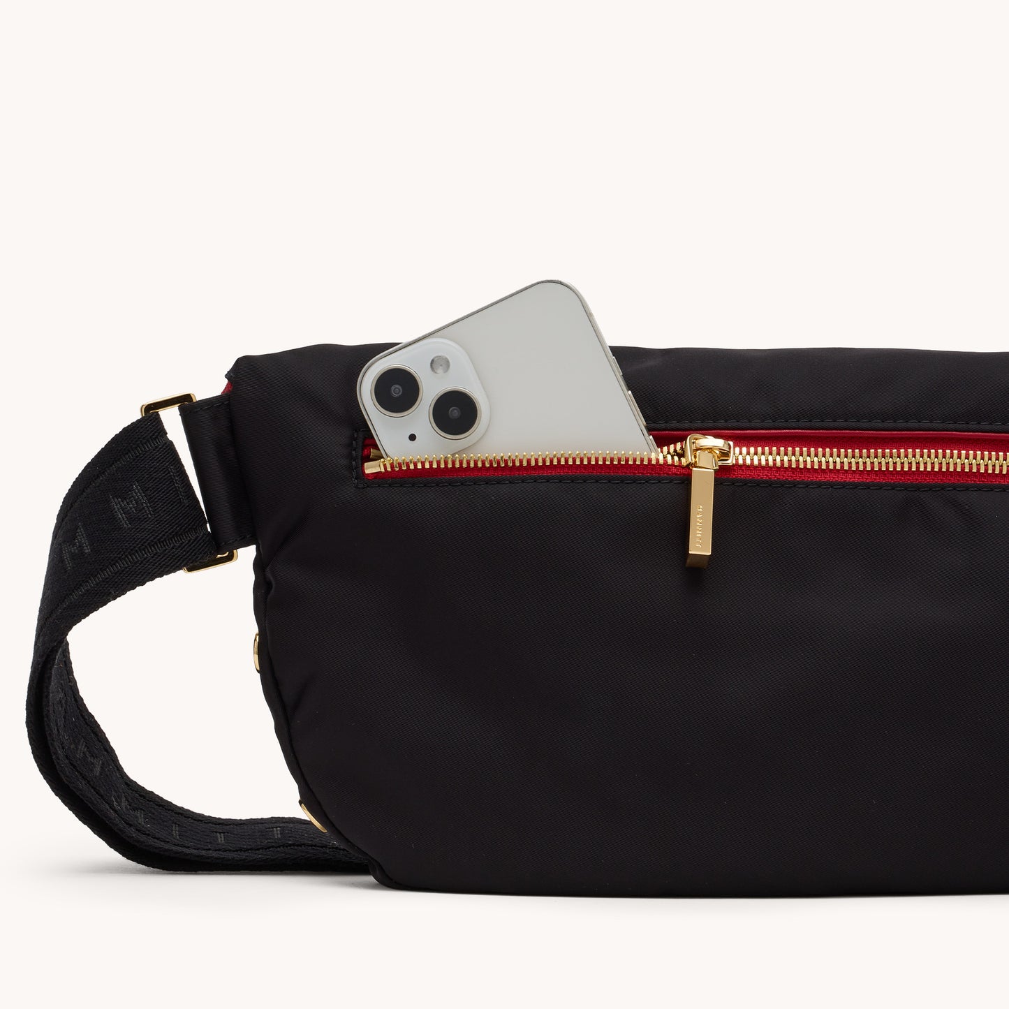 Charles-Crossbody-Lrg-Black-Nylon-G-Red-Zip-Back-View-Detail