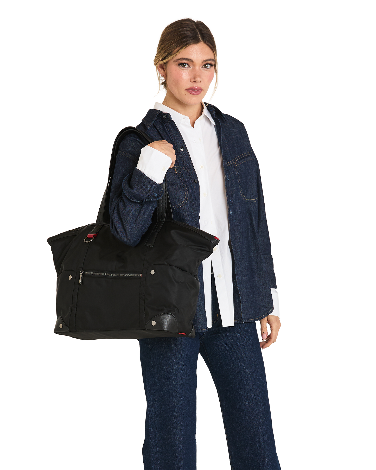Zoe-Tote-Black-Nylon-GM-Model-View