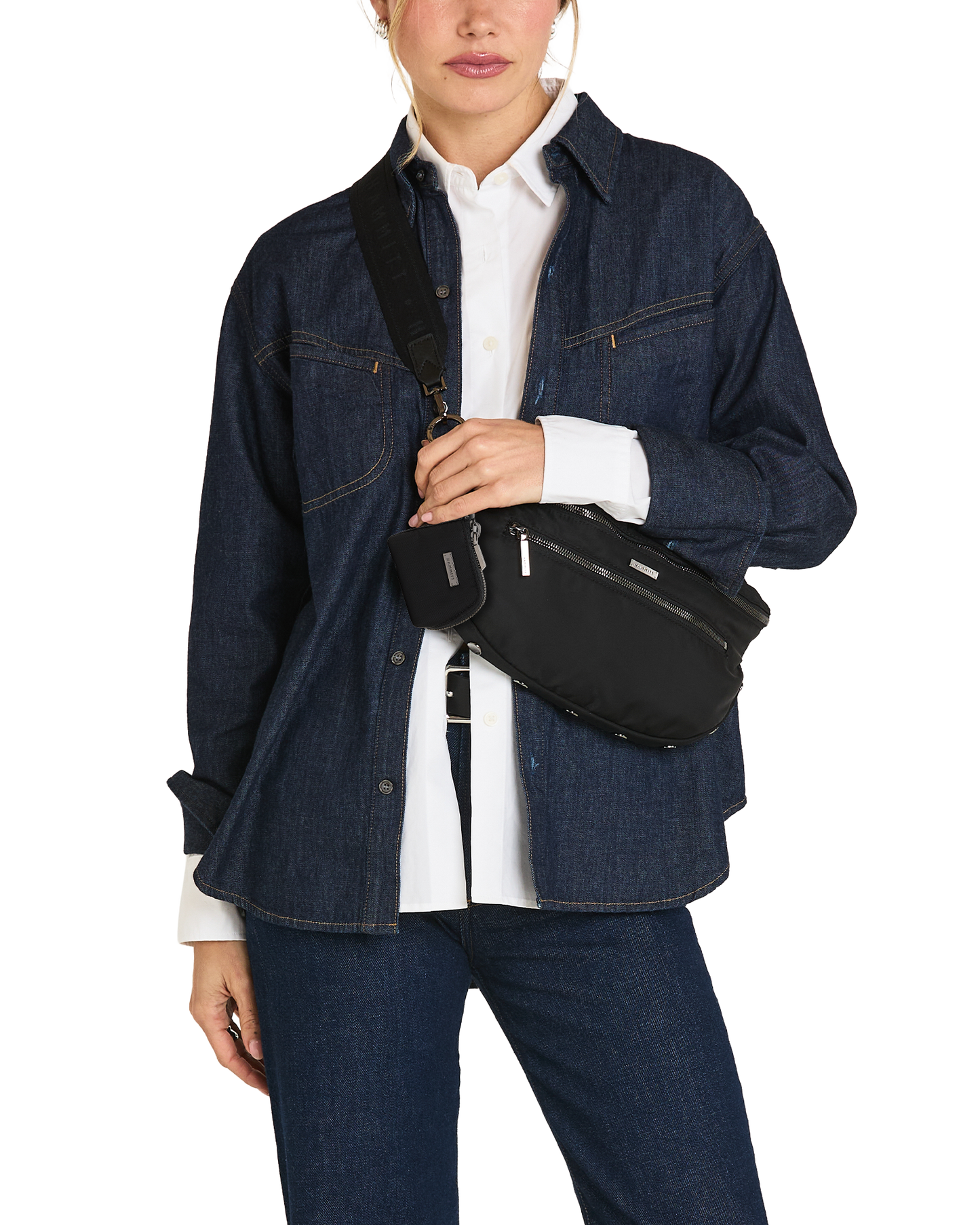 Charles-Crossbody-Lrg-Black-Nylon-GM-Model-View