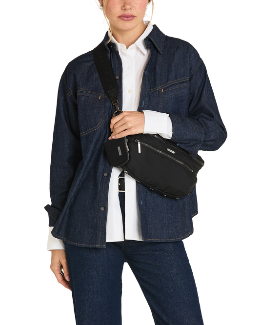 Charles-Crossbody-Lrg-Black-Nylon-GM-Model-View