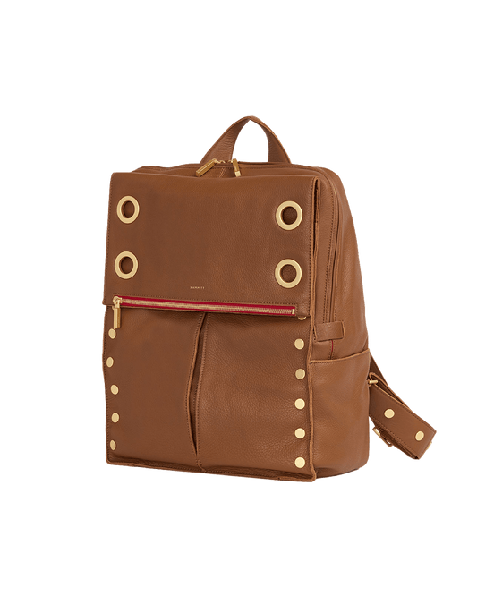 Montana-Backpack-XL-Mahogany-Pebble-BG-Red-Zip-Front-View