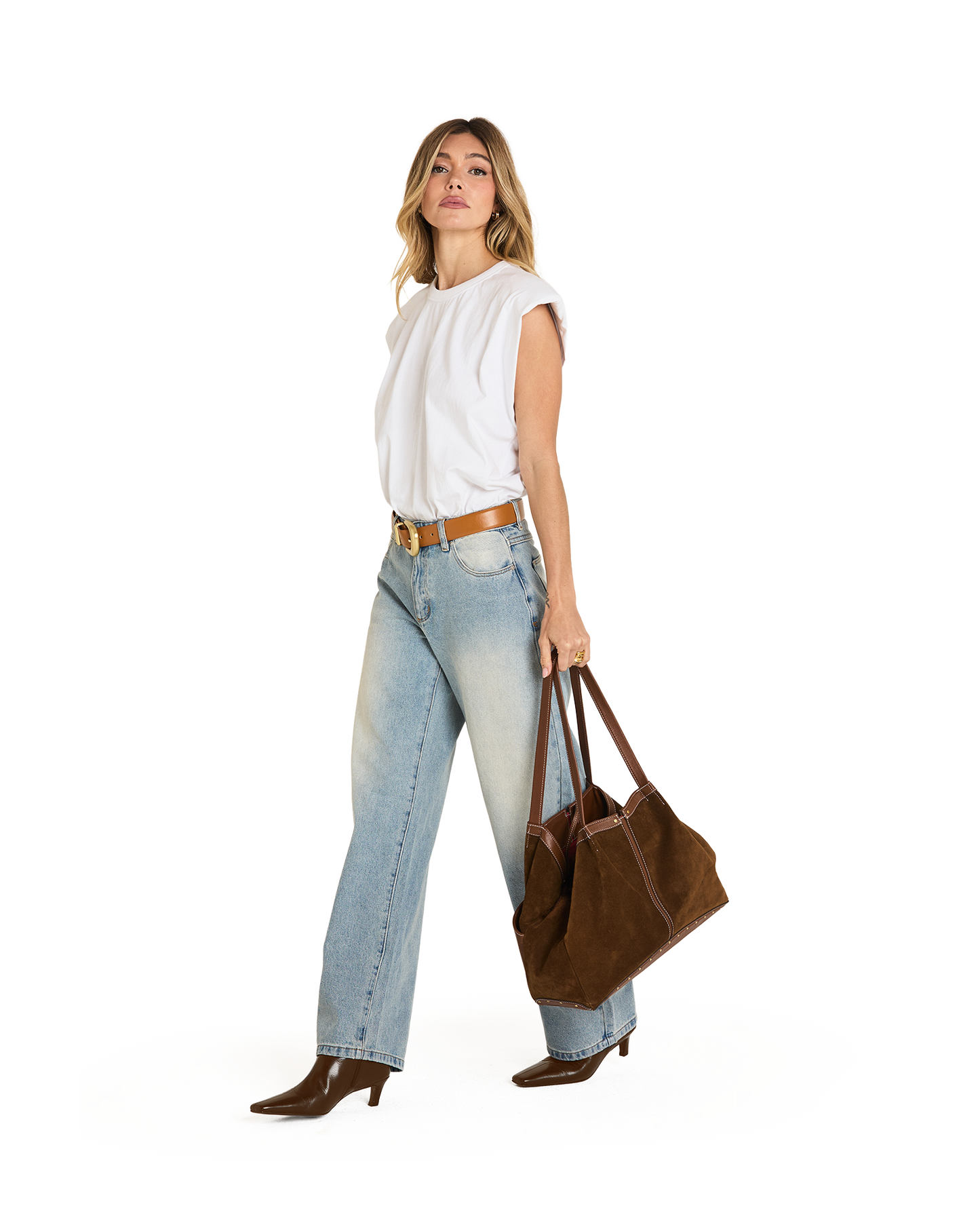 Meryl Carryall | Cinnamon Suede/Antique Gold