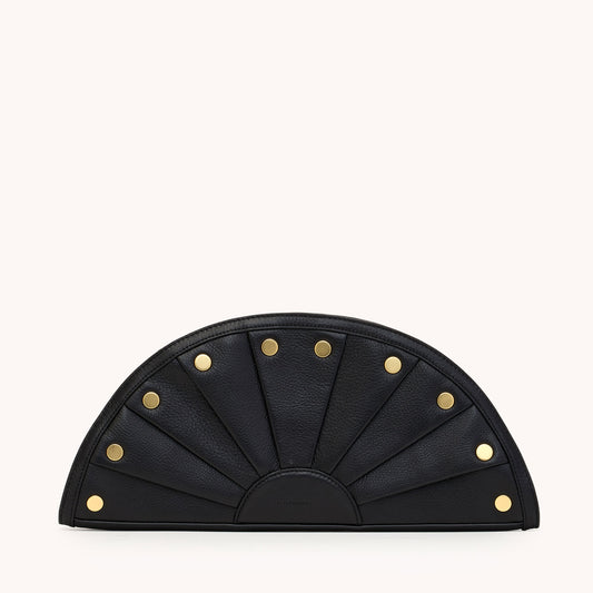 Shelley Clutch | Black/Brushed Gold