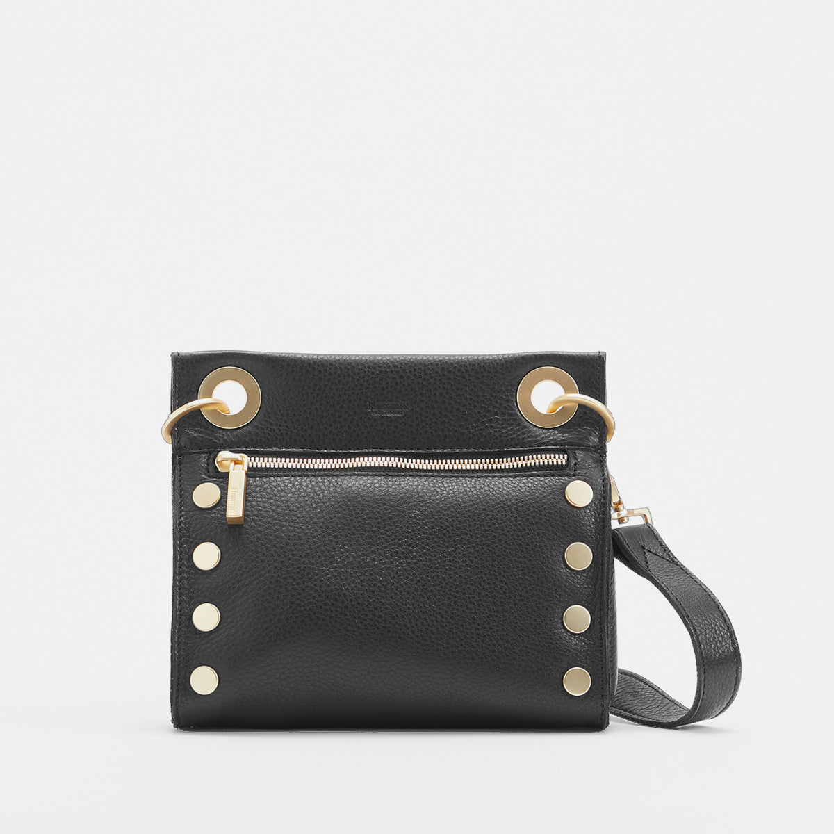 Mary Black Small Crossbody Leather Wristlet