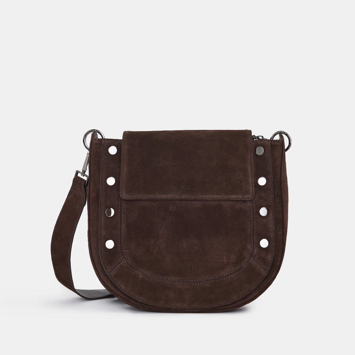 Kayce-Saddle-Espresso-Suede-Front-View