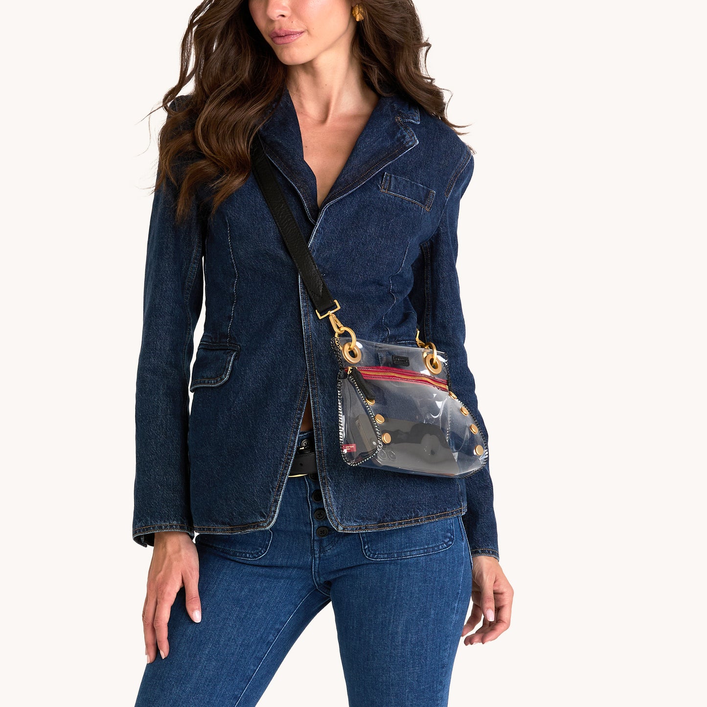 Tony Clear | Black/Brushed Gold Red Zip | Sml