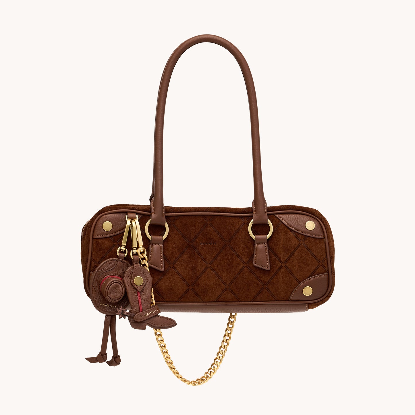 Cowboy Russ Charm | Chocolate Diamond Pebble/Antique Gold