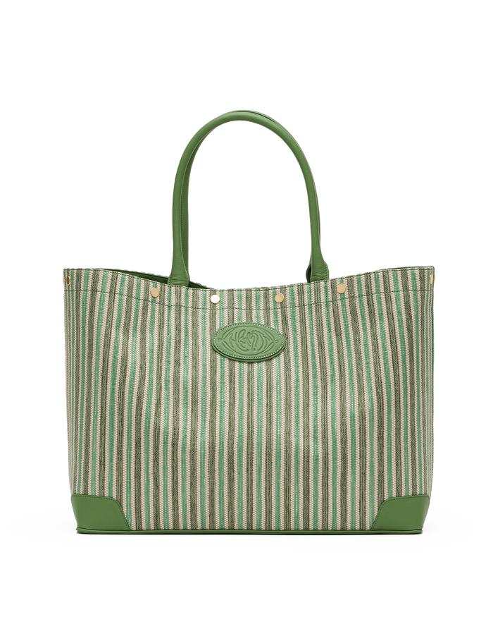 Olympia Tote | Pickle Stripe/Gold
