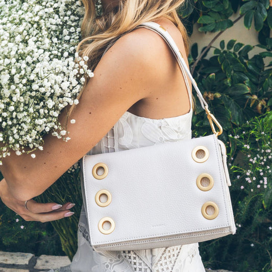 Montana Clutch | Calla Lily White/Brushed Gold | Lrg