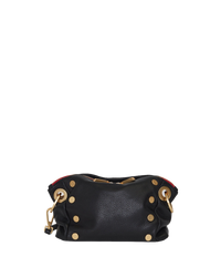 Daniel Crossbody Clutch | Black/Brushed Gold Red Zip | Sml