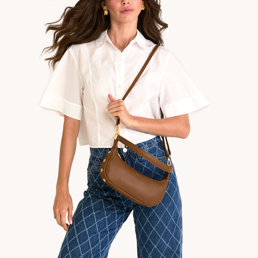 Becker | Mahogany Pebble/Brushed Gold Red Zip | Sml