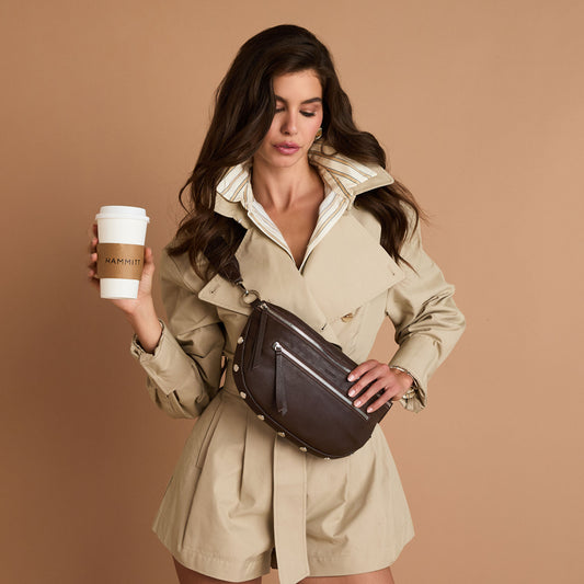 Charles Crossbody | Espresso Pebble/Silver | Lrg