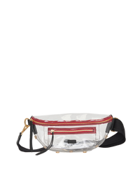 Charles Crossbody Clear | Black/Brushed Gold Red Zip